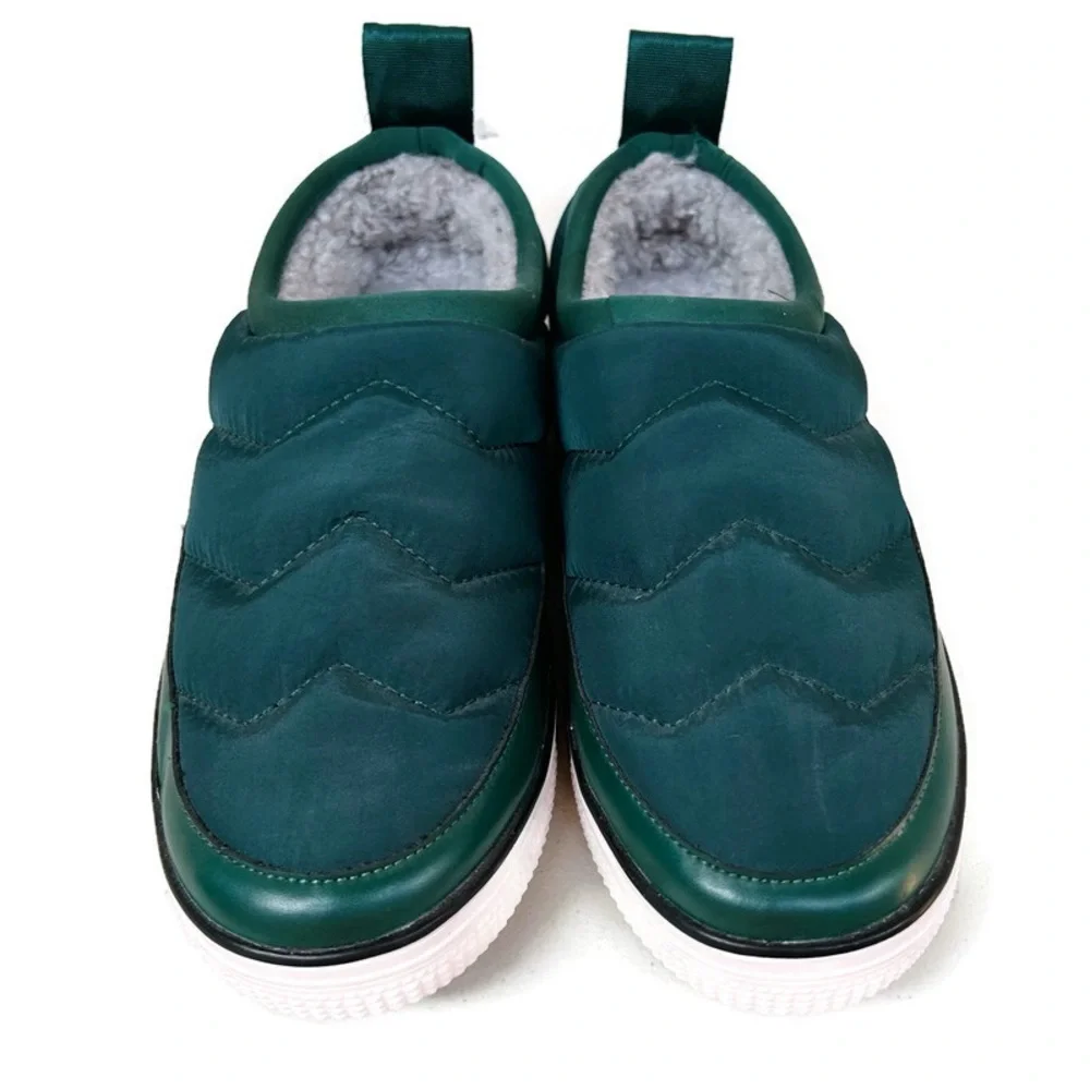 Kenneth Cole Reaction Ankir Quilted Green Slip On Shoes Mens 8 Faux Shearling